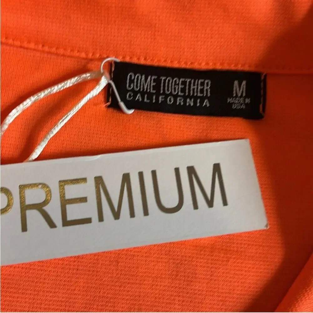 Come Together California Golf Tennis Neon Orange Tshirt Dress Women’s Size M NWT - Picture 6 of 10